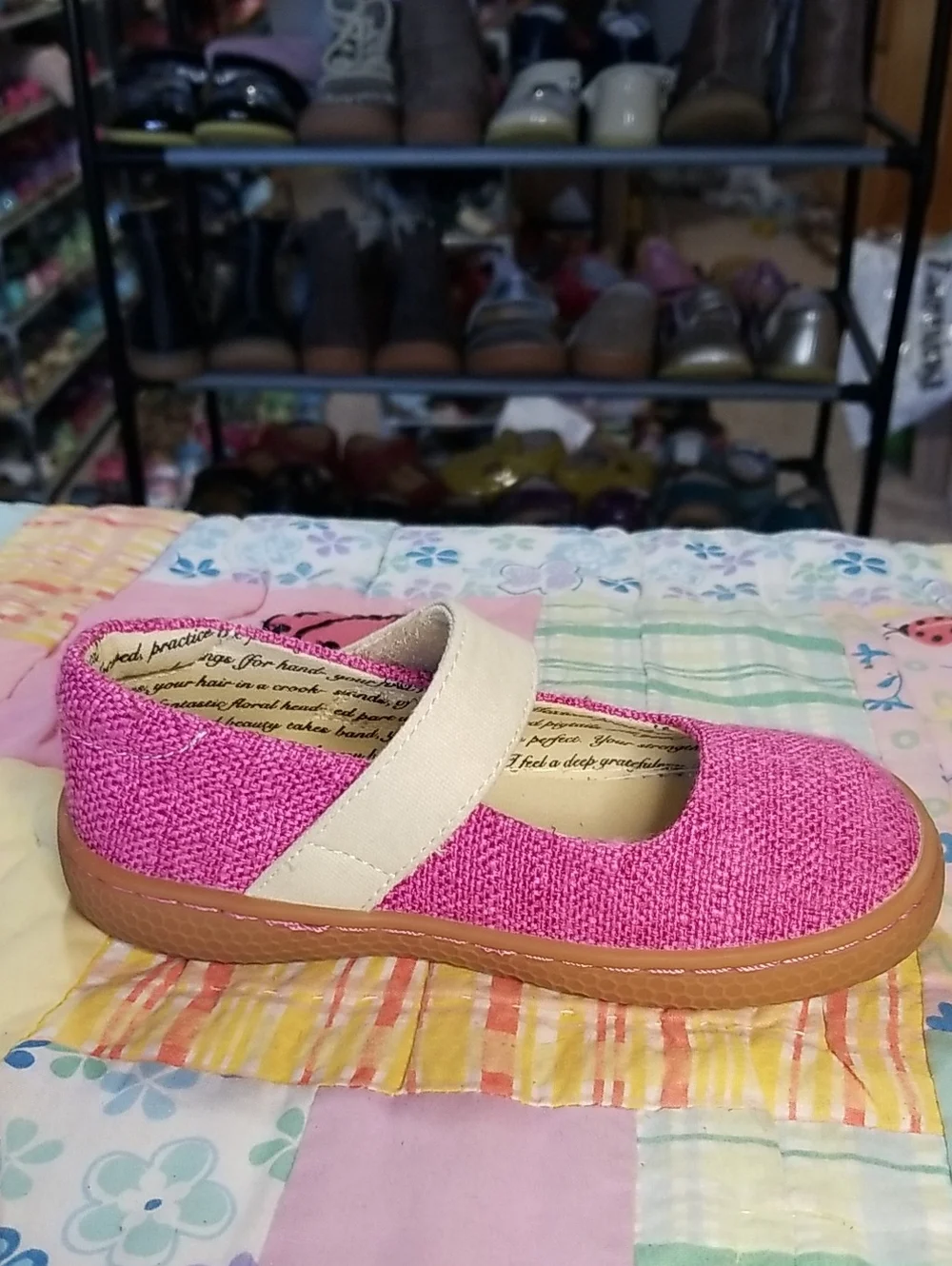 Livie & Luca Pink Mary Jane Shoes with Cream Strap Size 10 Carta II Pink Punch